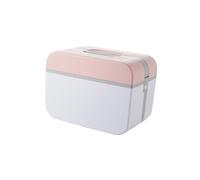 TEHAUX Trousse de Portable en Plastique Rose Boîte de Rangement Multifonction à Double Couche 5235 Moyen Mallette à Remède d'Urgence avec Plusieurs Compartiments pour Maison Bureau