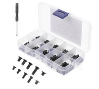 TEHAUX Vis pour Ordinateur Portable M2-M3 Noir Jeu de 500 Vis à Tête Fraisée en Acier au Carbone Tournevis Cruciforme Kit Micro Visserie Boîte de Rangement Réparation Informatique