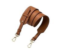 TEHDFG Bandoulière Large et Tendance en Cuir Souple, bandoulière Universelle réglable for Le Remplacement et la Transformation d'un Sac Messager(Brown Gold Buckle)