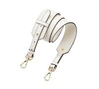 TEHDFG Bandoulière Large et Tendance en Cuir Souple, bandoulière Universelle réglable for Le Remplacement et la Transformation d'un Sac Messager(White Gold Buckle)