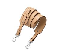 TEHDFG Bandoulière Large et Tendance en Cuir Souple, bandoulière Universelle réglable for Le Remplacement et la Transformation d'un Sac Messager(Apricot Silver buckl)