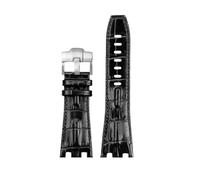 TEHDFG Bracelet de Montre 28 mm Compatible avec Audemars et Piguet Royal Oak Offshore AP 26470 26470 15703 15710, Bracelet de Montre en Cuir de Vachette for Homme(A Black Silver)