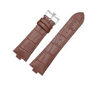 TEHDFG Bracelet de Montre en Cuir Compatible avec Vacheron Constantin Overseas Series 4500V 5500V P47040, Boucle en Acier Inoxydable, Bracelet de Montre for Homme 25 x 8(Brown-Silver)