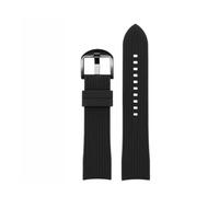 TEHDFG Bracelet de Montre incurvé à dégagement Rapide 19 mm, 20 mm, 21 mm, 22 mm, Compatible avec Tissot Citizen TAG Heuer, Bracelet en Caoutchouc de Silicone Orange for Homme(Black Black,20mm)