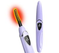 Tehoi Recourbe-cils électrique chauffant, affichage de la température LED, plage de contrôle de 60 à 90 °C, rechargeable par USB, idéal pour les soins de beauté naturels DE S600 (Purple+Silver)