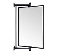 TEHOME Pivot-N-View Miroir de Salle de Bain Extensible latéral rétractable avec Inclinaison pour Meuble-lavabo, Miroir rectangulaire biseauté Rotatif d'angle carré pour Coiffeuse d'angle, 35,6 x 55,9