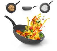 TEHORNEO Wok Induction, Wok 28 cm Aluminium Antiadhésif, Sauteuse 28 cm, Woks, Poele Wok, Poele Wok Induction, Woke, Bontrendy Wok, Poêle Wok, Wok Pour Induction, Wok Japonais, Wok Gaz 28 cm