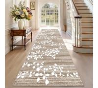 TEHWDAIYOU Tapis Couloir Long Antidérapant Lavable 70 x 140 cm Beige Tapis Cuisine Devant Evier Absorbant Tapis de Passage pour Entrée Intérieur