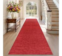 TEHWDAIYOU Tapis Couloir Long Antidérapant LavableTapis de Passage Couloir Long Antidérapant 40 x 500 cm Tapis de Cuisine Lavable en Machine Tapis d Entree Interieur pour Cuisine Devant Evier Rouge