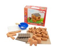 Teifoc 1026 Kit de Construction en Pierre - Petite écurie à Chevaux avec 50 Composants, écurie avec Figurines de Chevaux, Jouets de la Ferme pour Enfants à partir de 6 Ans