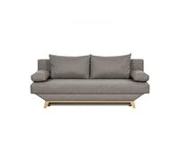 TEIJO Banquette con ible 3 places avec coffre de rangement Tissu Taupe L187 P 91 H 8 Gris