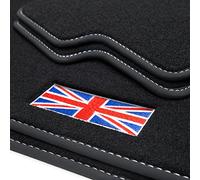 teileplus24 500-FBA Tapis de Sol Exclusif avec Logo Union Jack pour Mini I 1 R50/53 2001-2006 Coutures décoratives