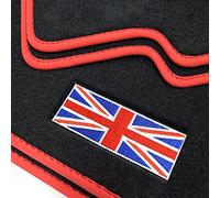 teileplus24 B512 Tapis de Sol Exclusif avec Logo Union Jack pour Mini Clubman R55 2007-2014 Coutures décoratives
