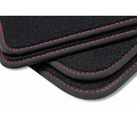 teileplus24 B61 Tapis de Sol en Velours pour BMW 1er F20/F21 2011-2019 Protection du Marche Pied, Couture:Rouge