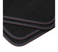 teileplus24 BDV645 Tapis de Sol en Velours Double Couture décorative pour BMW 3 Series E90 E91 2005-2012, Couture:Rouge/Bleu