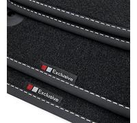 teileplus24 EF100 Tapis de Sol Exclusive-Line Design pour Audi A1 8X 2010-2018 Coutures décoratives, Couture:Argent