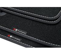 teileplus24 EF105 Tapis de Sol Exclusive-Line Design pour Audi A4 B8/ 8K 2008-2015 Coutures décoratives, Couture:Argent