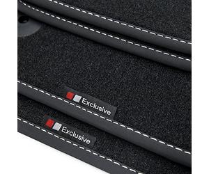 teileplus24 EF152 Tapis de Sol Exclusive-Line Design pour VW T5, T6, T6.1 2003-07/2024 Coutures décoratives, Couture:Argent