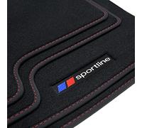 teileplus24 F672 Tapis de Sol en Caoutchouc Sportline Design pour BMW Séries 2 Active Tourer F45 2014-2021, Couture:Rouge
