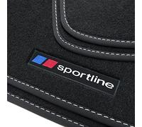 teileplus24 F672 Tapis de Sol en Caoutchouc Sportline Design pour BMW Séries 2 Active Tourer F45 2014-2021, Couture:Argent