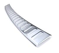 teileplus24 L698 Protection de seuil de Coffre V2A INOX pour VW Touareg 3 2018- avec Bord, Couleur:Argent brossé