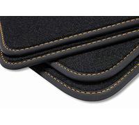teileplus24 V331 Tapis de Sol en Velours pour Seat Leon 3 5F St 2012-2020 Protection du Marche Pied, Couture:Orange