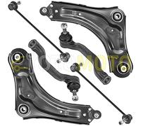 TEILEX Bras de suspension avant compatible MEGANE III SCENIC III, composé de 6 pièces, Noir, Acier allié, Ajustement spécifique au véhicule, 2 Count