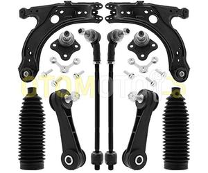 TEILEX Germany Bras de suspension avant pour AUDI A3 8L VW GOLF IV 4 BORA triangle, rotule, biellette 12 pièces Noir Acier allié Front Suspension Control Arm