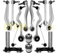 TEILEX Germany Bras de suspension avant pour BMW 5 E60 E61 triangle, rotule, biellette 14 pièces Argenté Front et Rear