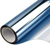 Teintes de fenêtres Film Autocollant réfléchissant en Vinyle for fenêtre, Effet Miroir unidirectionnel, 2/3/5 m, Protection Solaire, for la Maison, argenté pour la Maison(Blue Silver,50x100cm)