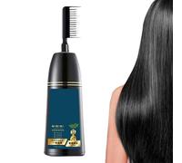 Teinture Capillaire Noire | Colorant Nourrissant 2 En 1 Avec Peigne Et Soin | Crème Colorante Facile à Appliquer pour Adolescents Sportifs et Famille