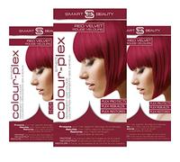 Teinture cheveux rouge foncé permanente avec soin anti-casse Plex, vegan & sans cruauté, sans PPD, couvre 100% des cheveux blancs. Pour tout type de cheveux. Smart Beauty lot de 3