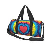 Teinture Cravate Arc-en-Ciel Coeur Amour, Sac de Voyage de Grande capacité, Sac à Main Rond, Sac de Voyage de Sport, fourre-Tout, Sac de Fitness