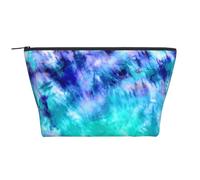 Teinture Cravate Bleu Sarcelle Aquarelle, Trousse de Toilette Trousse de Maquillage Sac à cosmétiques Trousse de Toilette de Voyage Portable