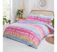 Housse De Couette Simple Tie Dye Multicolore À Rayures Ombre