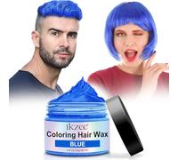 Teinture Lavable Cheveux 220g Teinture pour Cheveux Temporaire, Hair Wax Color Cire de Couleur pour Cheveux Lavable pour Hommes et Femmes, Fête, Festival Cosplay Halloween (Bleu, 120g)