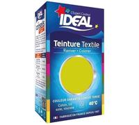IDEAL - Teinture Tissus Liquide Mini 41 Vert Anis - 40 ml + 1 Dose de Fixateur 50 g - Teinture Textile Longue Tenue - Coton, Lin, Soie, Viscose - Efficace dès 40°C - Fabrication Française