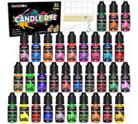 Teinture liquide pour la fabrication de bougies - 32 couleurs pour bougies - Très concentrée - Pour la cire de soja