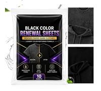 Teinture Noire pour Linge en Feuilles 10 Feuilles de Recoloration de Linge | Feuilles qui ravivent le noir du linge Maison Appartement Campagne Adulte Chambre Cottage Hôtel