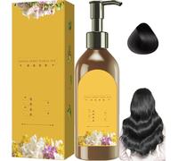 Teinture parfumée florale à dose unique pour plantes, shampooing naturel longue durée, shampooing à bulles botaniques pour homme et femme (noir naturel)