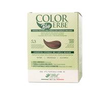 Teinture permanente Colorerbe Extrait Bio Châtain clair doré (5.3), en Gel, Sans Ammoniaque, Résorcine, Parabens, Enrobée. Bonnet Blanc Optimal Nourrit, Protège, Illumine, MadeInItaly.