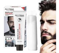 Teinture Pour Barbe Pour Hommes - Shampooing Colorant Ṕour Barbe 60ML P̀our Hommes, Kit De Teinture P̃our Moustache À Couverture Rapide | Crème À B́arbe Colorante Longue Durée À Séchage Instantané P̄o