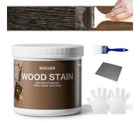 Teinture pour Bois 2 en 1, à Base d'Eau - Sans Primaire, Sans Finition Supplémentaire, Sèche Rapidement|Faible Odeur|Non Toxique - Idéale pour meubles int./ext.(473ml,Noyer noir avec outils)
