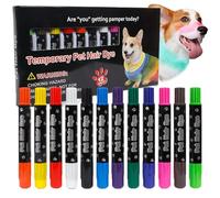 Teinture pour poils de chien - lot de marqueurs sûrs pour animaux domestiques, 12 couleurs vives lavables en boîte, nécessite une fixation à chaud, ne s'efface pas | outil de toilettage temporaire