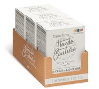 Teinture Textile Gris Clair - 3x350g - Tout-en-un - Prêt à l'emploi pour Vêtements et Tissus HAUTE COUTURE
