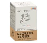 Teinture Textile Gris Clair Haute Couture - Coton Lin Soie Viscose 350g | Tout-en-un - Teinture Machine à Laver - Prêt à l'Emploi - Fibres Naturelles - 33 Couleurs Disponibles - Intense & Durable