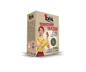 TEINTURE TEXTILE MACHINE KAKI 350GR FIXATEUR + SEL - IDEAL