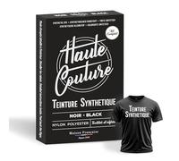 Teinture Textile Noir - Haute Couture - Polyester & Synthétiques - 14g Colorant + Fixateur - Teinture à la Main - Vêtement, Tissu & Objet 3D - Couleur Intense & Durable