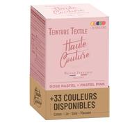Teinture Textile Rose Pastel Haute Couture - Coton Lin Soie Viscose 350g | Tout-en-un - Teinture Machine à Laver - Prêt à l'Emploi - Fibres Naturelles - 33 Couleurs Disponibles - Intense & Durable