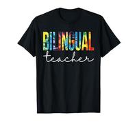 Teinture tie-Dye rétro pour Enseignant bilingue T-Shirt